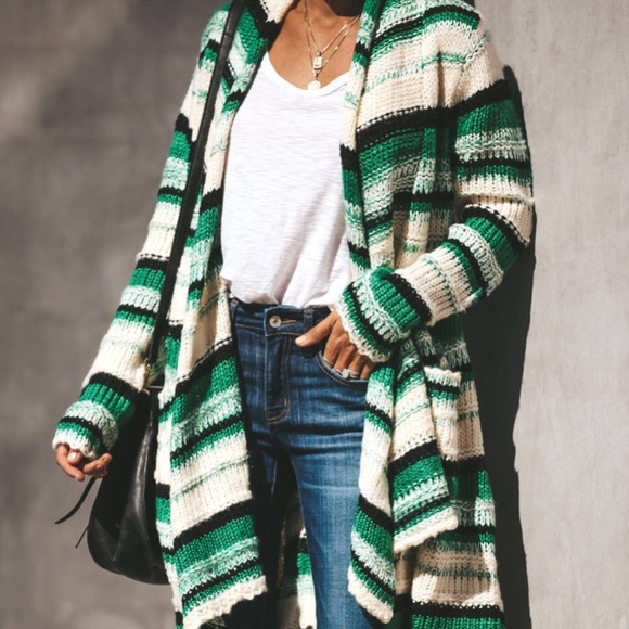 Sweaters - Sold Out!! NWT Coziest Stripe Cardigan Sweater